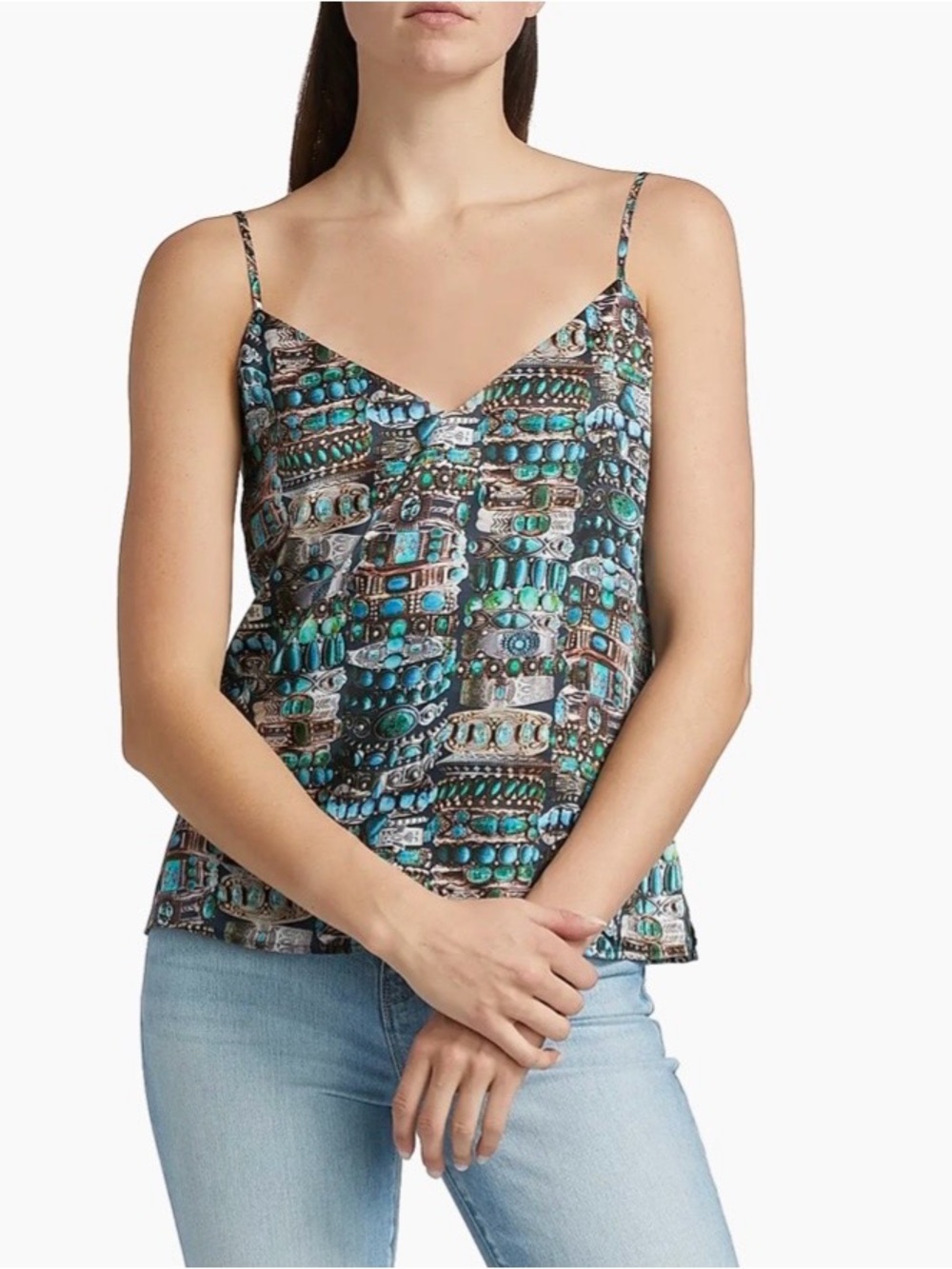L'AGENCE Printed Silk Camisole